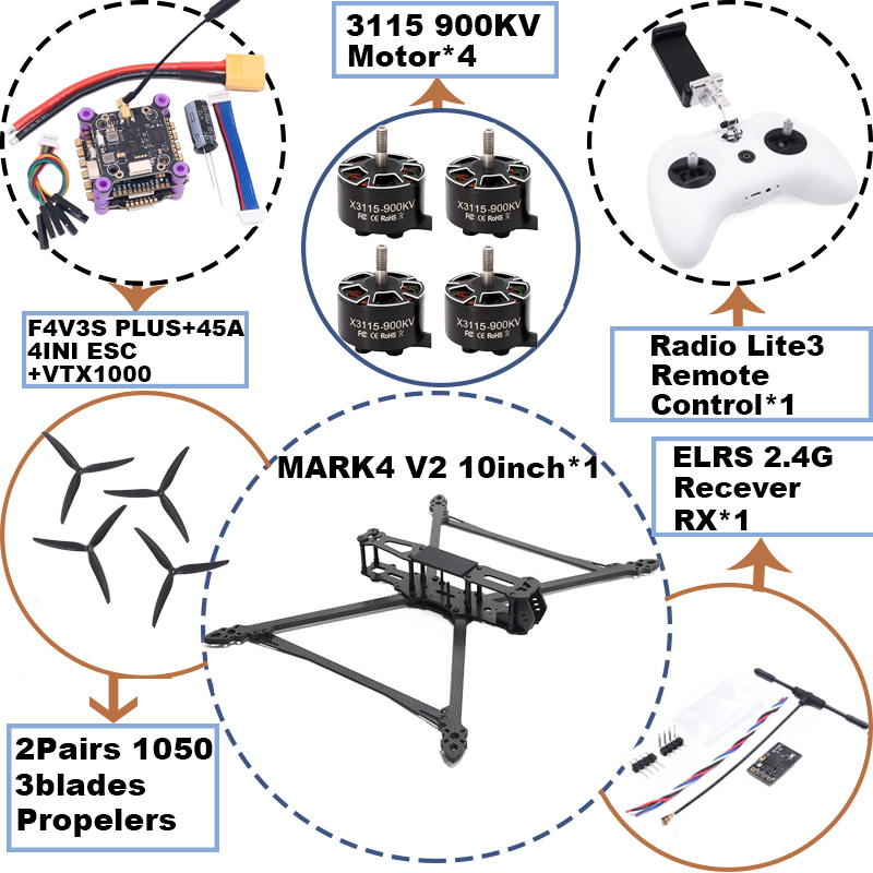 MARK4 V2 10 pulgadas F4V3S/F4V - Radiomaster Ranger 2.4Ghz Elrs Module reseña y precio