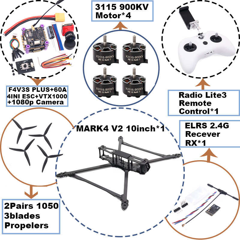 MARK4 V2 10 pulgadas F4V3S/F4V - Radiomaster Ranger 2.4Ghz Elrs Module reseña y precio